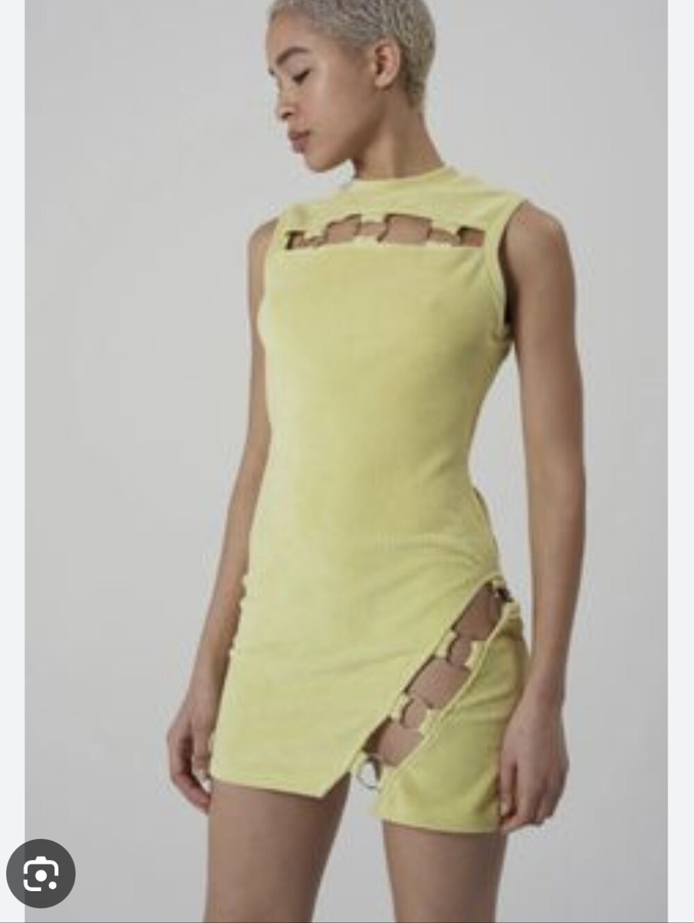The Ragged Priest Atmosphere Lemon Cut-Out Mini Dress Sz.M/12